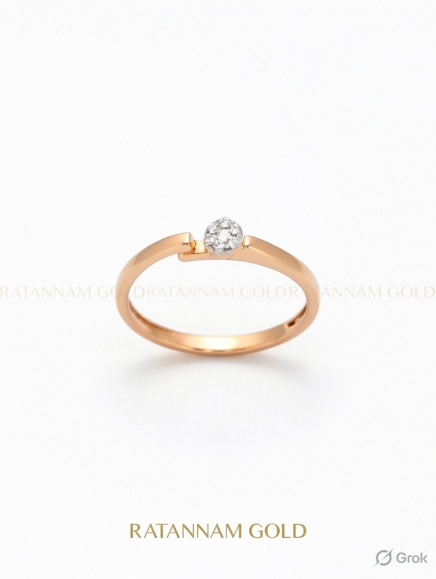 The Floating Diamond Offset Ring